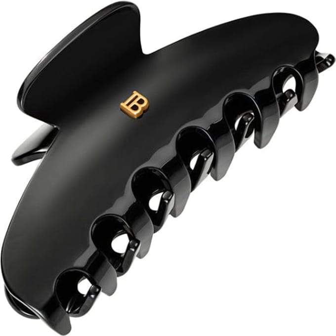 Balmain Cellulose Acetate Pince &agrave; Cheveux Large Black 1 st