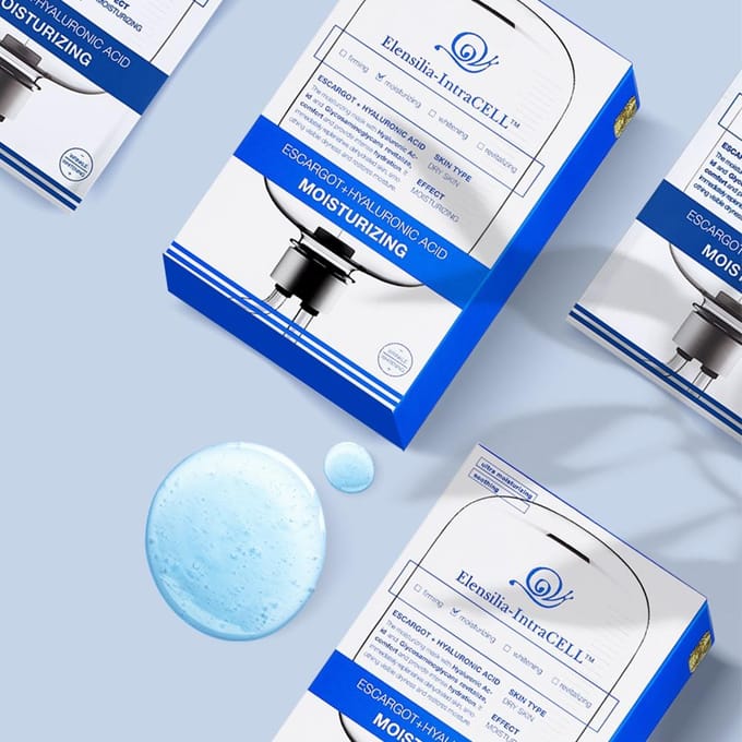[ELENSILIA] Masque Hydratant Intracell Escargot + Acide Hyaluronique 25ml*10PCS white