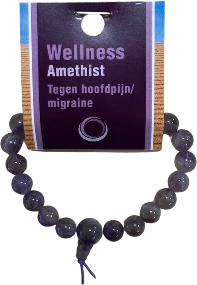 Amethist powerbead armband + kaart