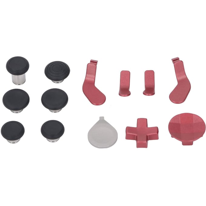 Jeu de joysticks pour manette Elite, en acier inoxydable et caoutchouc rouge
