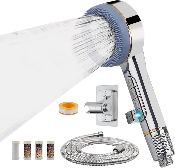 Douchekop met verstelbare straal en antikalkfunctie voor een optimale douche-ervaring