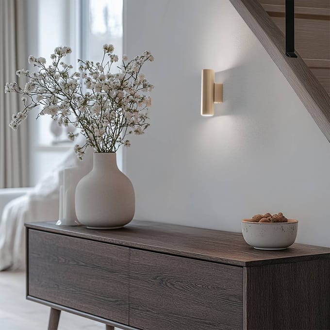 Argon Wandlamp Marion Plus, goud, GU10, staal, hoogte 18 cm
