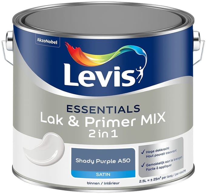 Levis - Essentials Lak & Primer Mix - Shady Purple A50 - Mengverf - 2,5 L