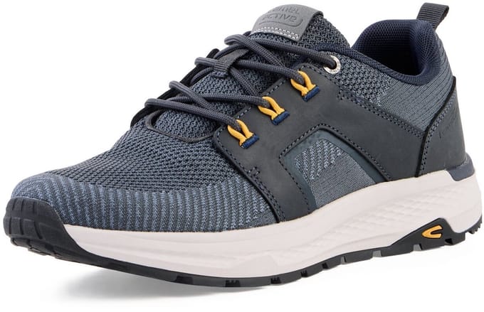 camel active Sneaker van leer en textiel - Maat menswear-43 - Blauw