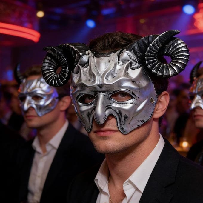 Halloween Geitenmasker One size fits all adults zilver