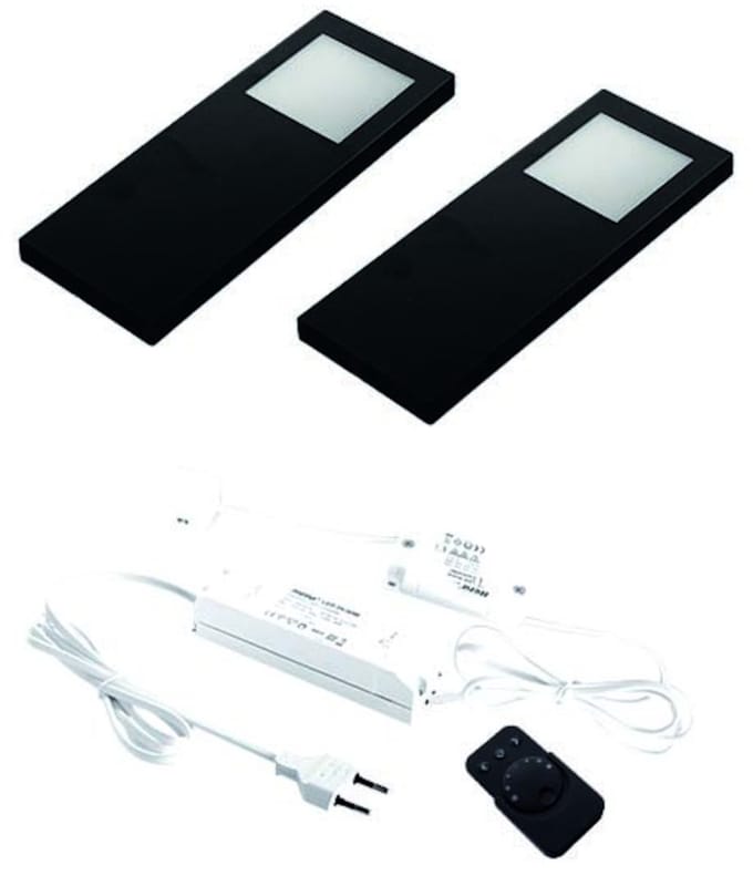 Hera Slim-Pad-F LED set van 2 spots met dimmer 24V zwart LVSET2SPFDZ