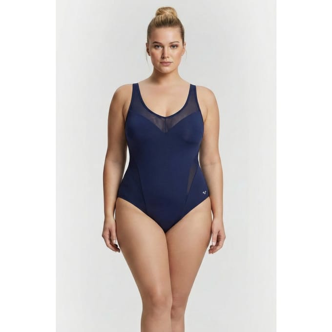 Arena W Isabel Light Cross Back One Piece Plus Navy Bright Blue Größe: 3X | Badeanzüge Outlet | Damen | Blau