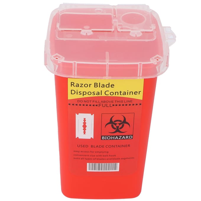 Scheermesjes Afvalcontainer Plastic Afval Mesjes Spuitnaalden Afvalopbergdoos Rood zwart