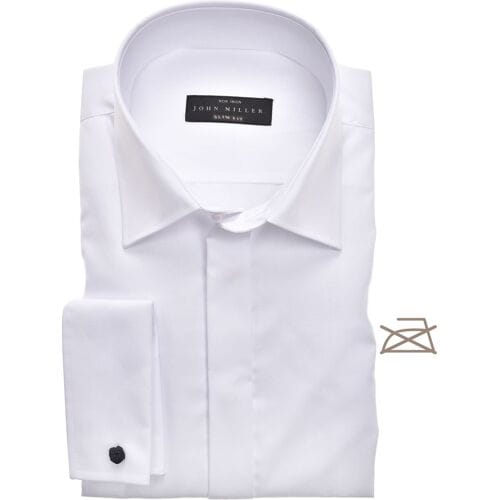 John Miller Overhemd Slim Smoking Non Iron Wit / male