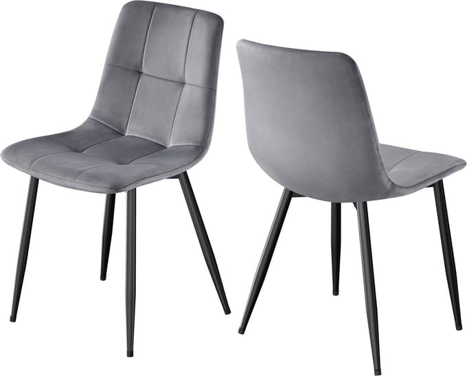 VASAGLE - Eetkamerstoelen - Met Fluwelen Bekleding - Verstelbare Poten - Set van 4 voor Woonkamer