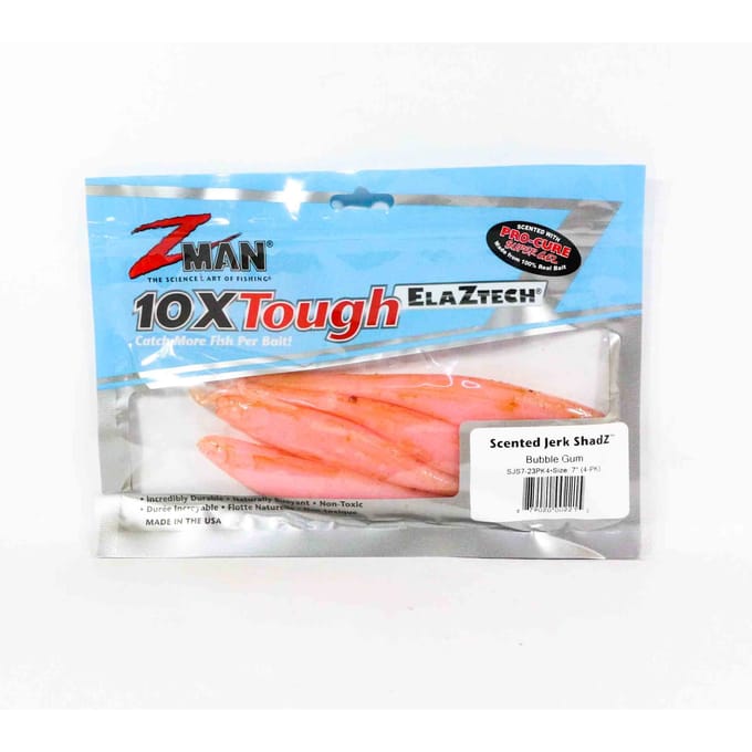 Zman Soft Lure Jerk ShadZ 7 Inch 4/Pack Kauwgom (2215) white