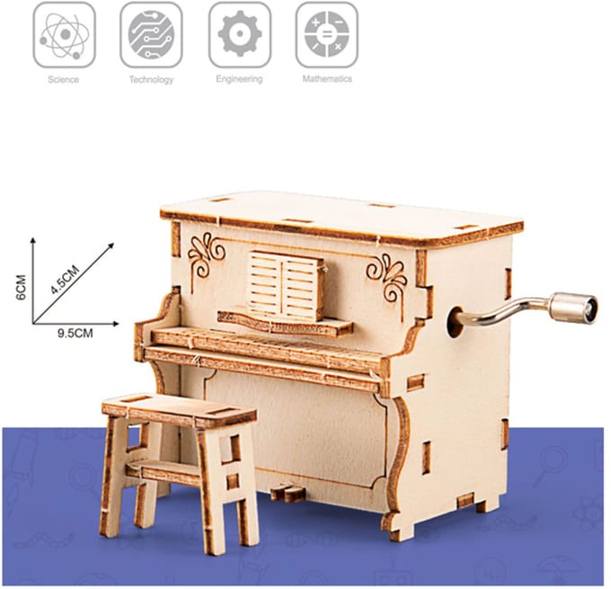 Lobbes houten bouwpakket piano - creatief speelgoed voor kinderen.