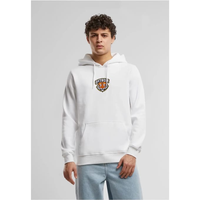Mister Tee - Detroit Tiger Head Patch Hoodie/trui - S - Wit