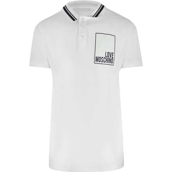 Love Moschino Box Logo Witte Poloshirt