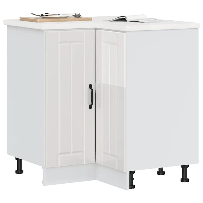 vidaXL - Keuken - hoekonderkast - Lucca - bewerkt - hout - hoogglans - wit
