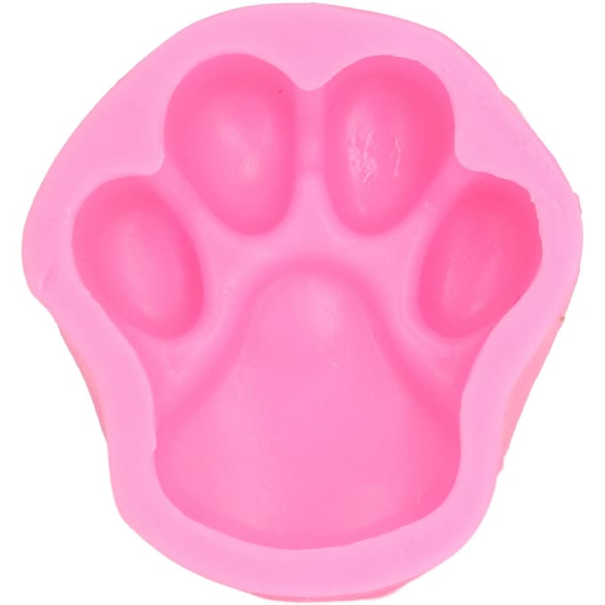 Moule en Silicone Flexible Doux Réutilisable Forme Patte Chat Chien Moule Décoration Outil de Cuisson pour Gâteau DIY pink