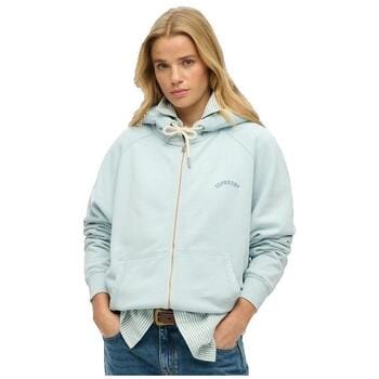 Superdry Essential Logo Oversized Raglanhoodie met Rits Lichtblauw Grootte: 38