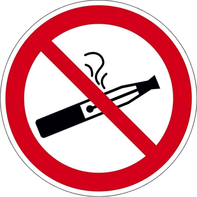 E-sigaret verboden sticker 400 mm