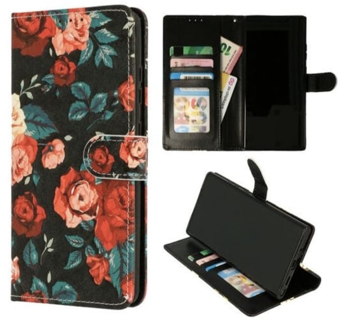 Cityhoesje Bookcase iPhone 14 Pro – Print Bloemen Vintage