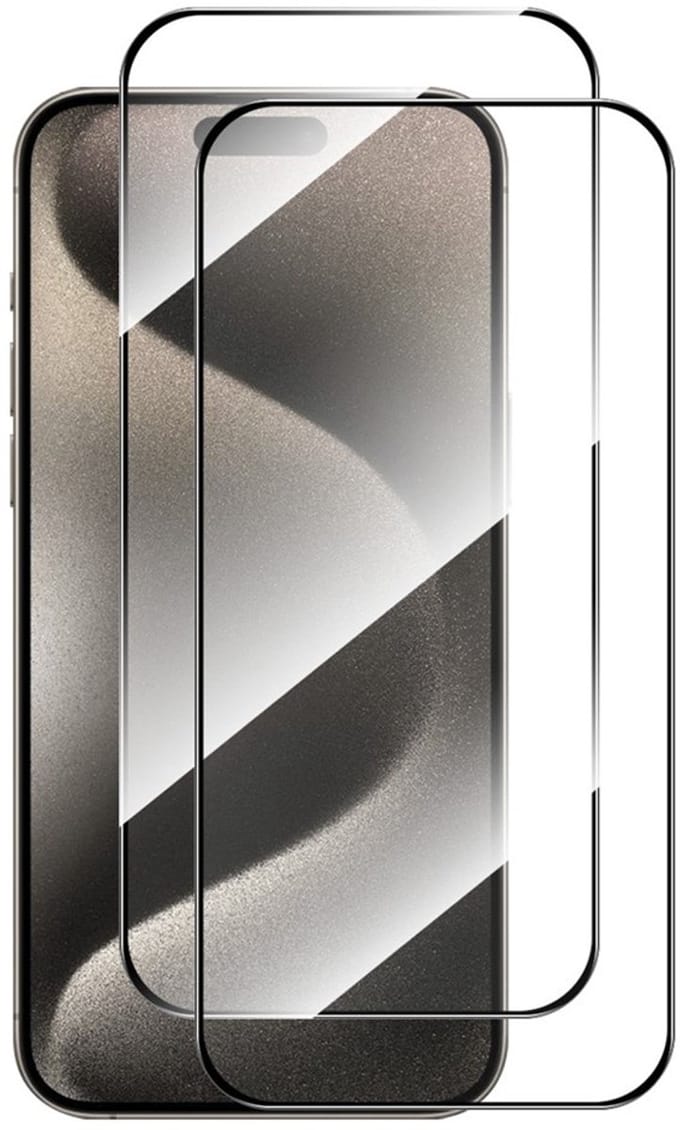 ENKAY Screen Protector - Geschikt voor iPhone Air Screen Protector - ENKAY Full-Cover 9H Tempered Glass Duo-Pack - Zwart