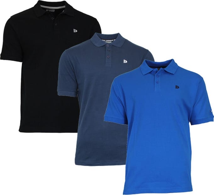 3-Pack Donnay - Polo (Noah) - Sportpolo - Heren - Black/Navy/Active blue (409) - maat M