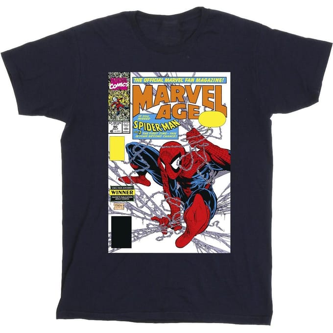 Marvel Heren Spider-Man Marvel Age Comic Cover T-Shirt (Marineblauw)