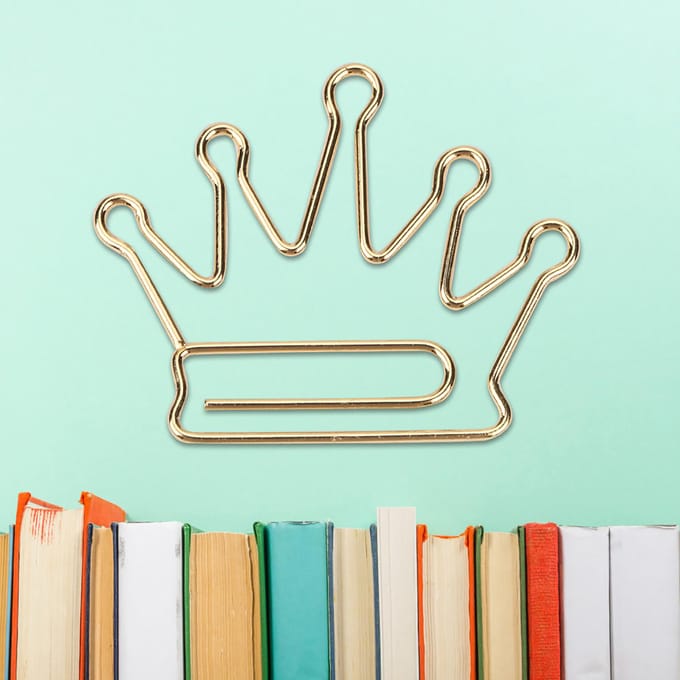 Lot de 10 trombones en forme de couronne pour marque-page, document, organisation, papeterie beige
