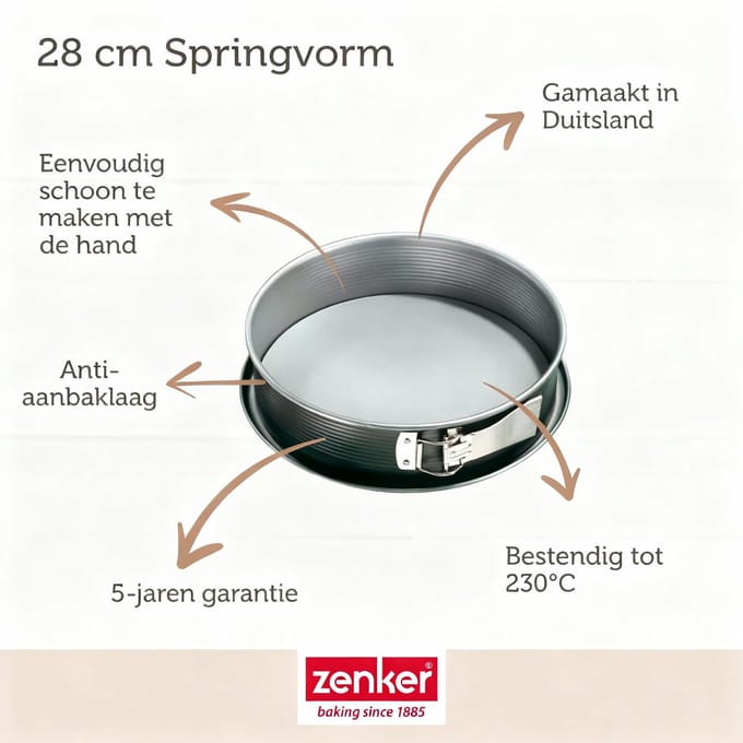 Springvorm met scharnier van staal 28 cm Zenker Energy