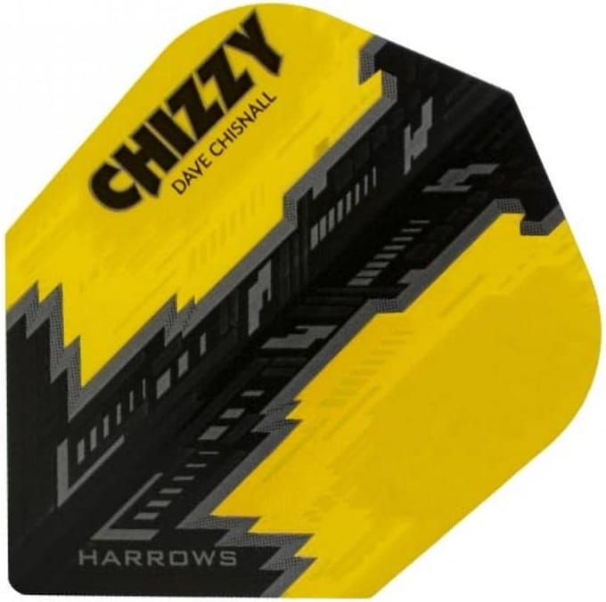 Harrows darts flights prime chizzy yellow black