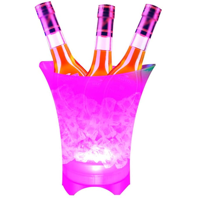 LED Lichtgevende IJsemmer 5L Opvouwbare Drankcontainers Draagbare BT Stereo Ondersteuning 6 Licht wit