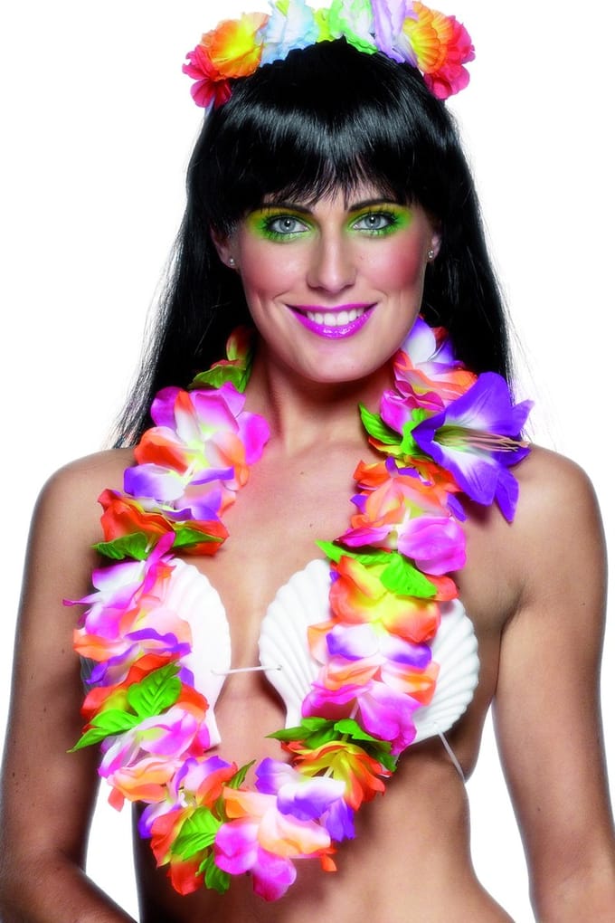 Smiffys Hawaii krans felle kleuren - tropische bloemen - feestelijk - verkleed accessoires