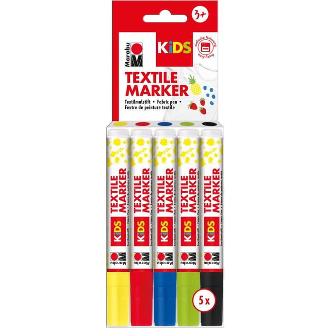 Marabu textielmarkers Kids 5 stuks assorti