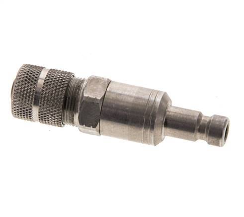 RVS DN 2.7 (Micro) Luchtkoppeling Insteeknippel 4x6 mm Push-On Schotkoppeling Double Shut-Off - CLP2-NB-S-SV-4