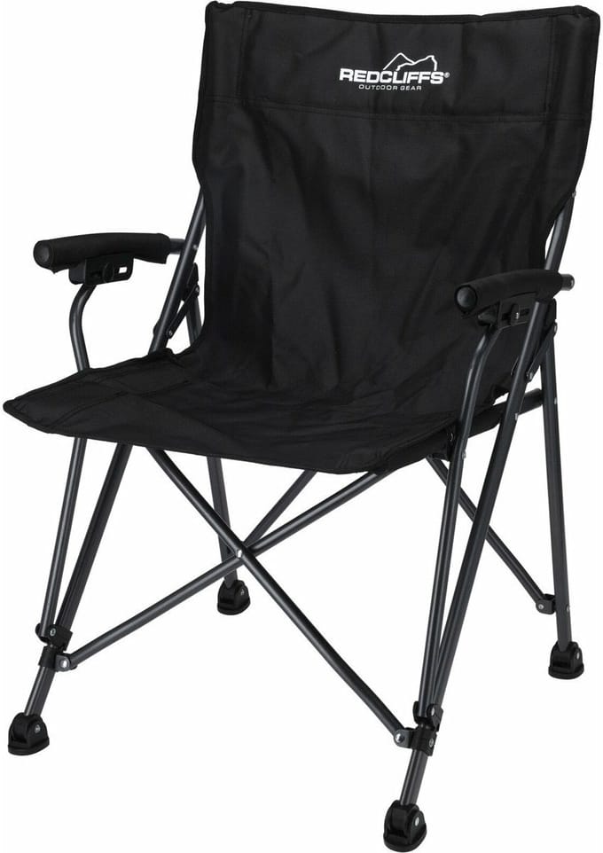 Redcliffs Campingstoel - vouwbaar - zwart - 61 x 60 x 88 cm - vissersstoel