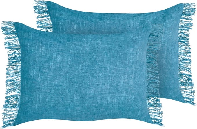 MABA - Sierkussen set van 2 - Blauw - 35 x 50 cm - Katoen