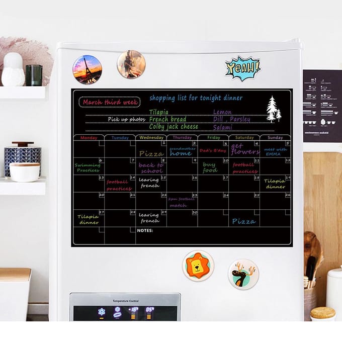Magnetisch whiteboard Kalender Whiteboard Koelkast Stickers Keuken Koelkast Whiteboard voor zwart
