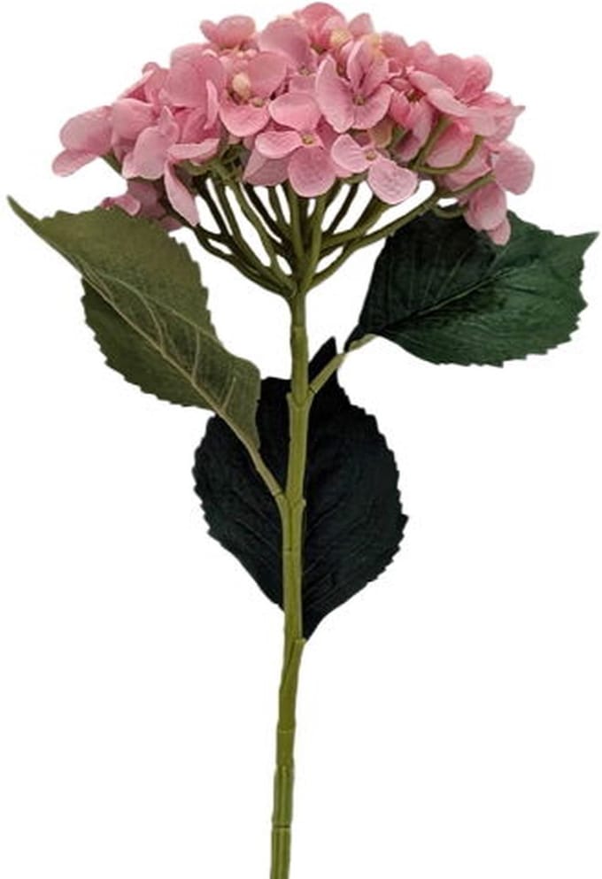 Kunstbloem hortensiatak pink, 52 cm