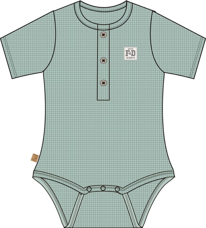 Frogs and Dogs - Wafel Romper SS | Cloud Blue - Katoen - Maat 68