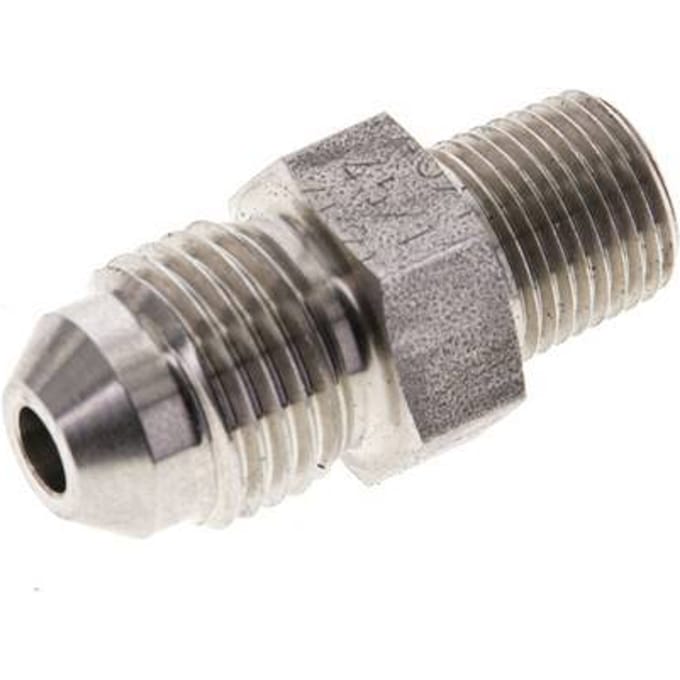 JIC  Dubbele Nippel UNF 1/2''-20 X 1/8'' NPT RVS 275bar