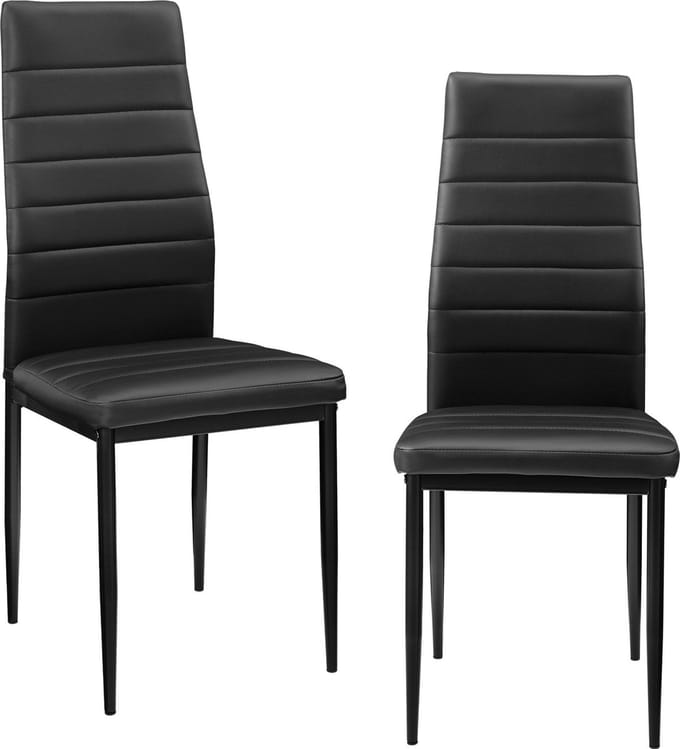 Eetkamerstoel Graz 96x43x52 cm kunstleer set van 2 zwart