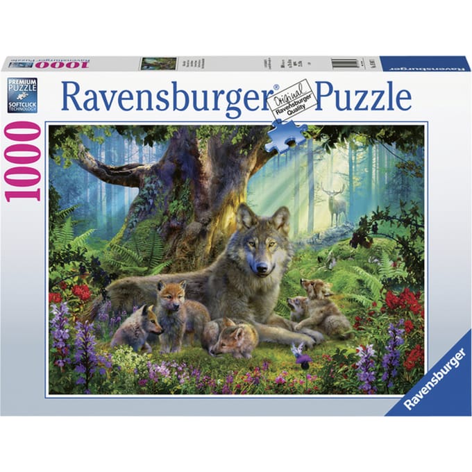Ravensburger puzzel Familie wolf in het bos - Legpuzzel - 1000 stukjes