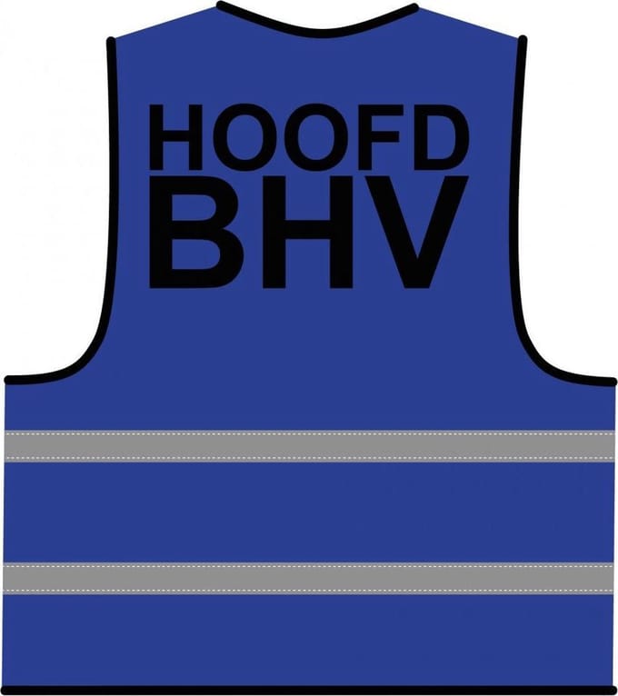 Hoofd BHV hesje blauw