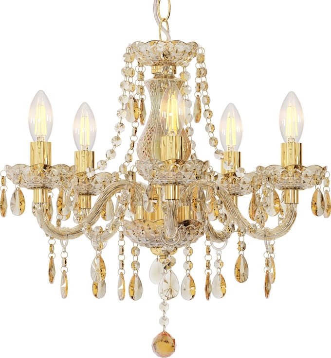 Hanglamp - goud - MARIE - metaal - Ø 48cm - E14 - 15100545 - Globo