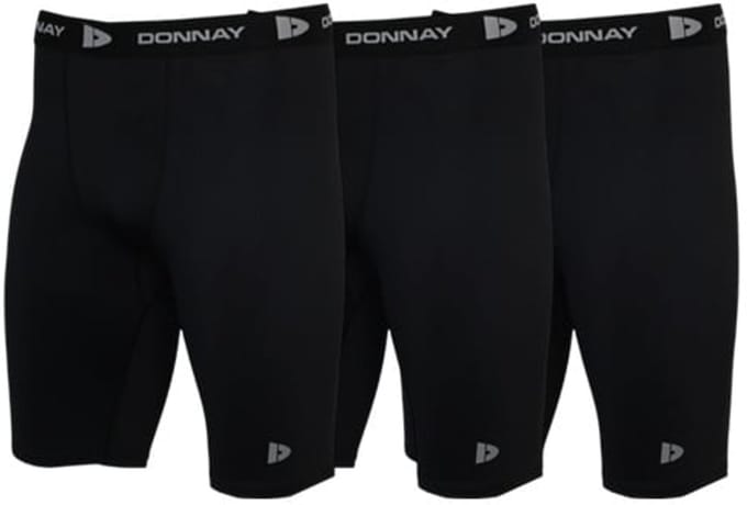 3-PackDonnay - Compressie Short - Thermo/Sportshort (23cm) - Heren - Black (010) - maat S