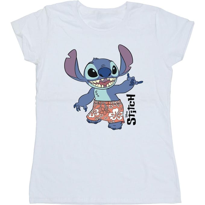 Disney Dames/Dames Lilo & Stitch Bermuda Shorts Katoenen T-Shirt (Wit)