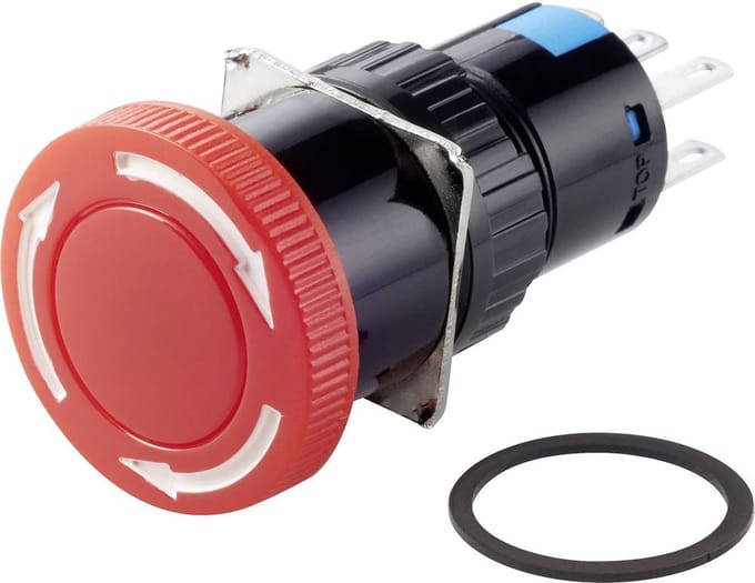 TRU COMPONENTS TC-LAS1-AY-22TS Noodstopschakelaar 250 V/AC 3 A 2x NC, 2x NO IP40 1 stuk(s)