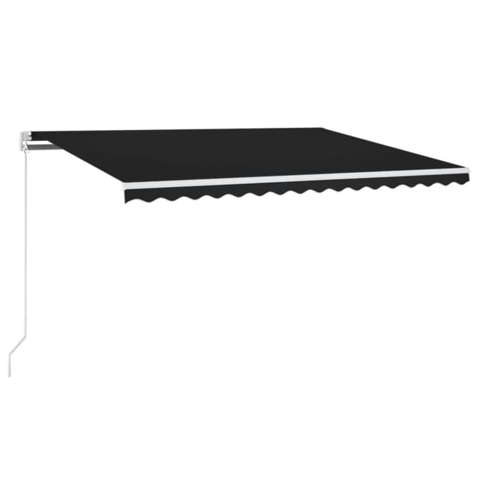 vidaXL - Luifel - handmatig - uittrekbaar - met - LED - 400x300 - cm - antracietkleur