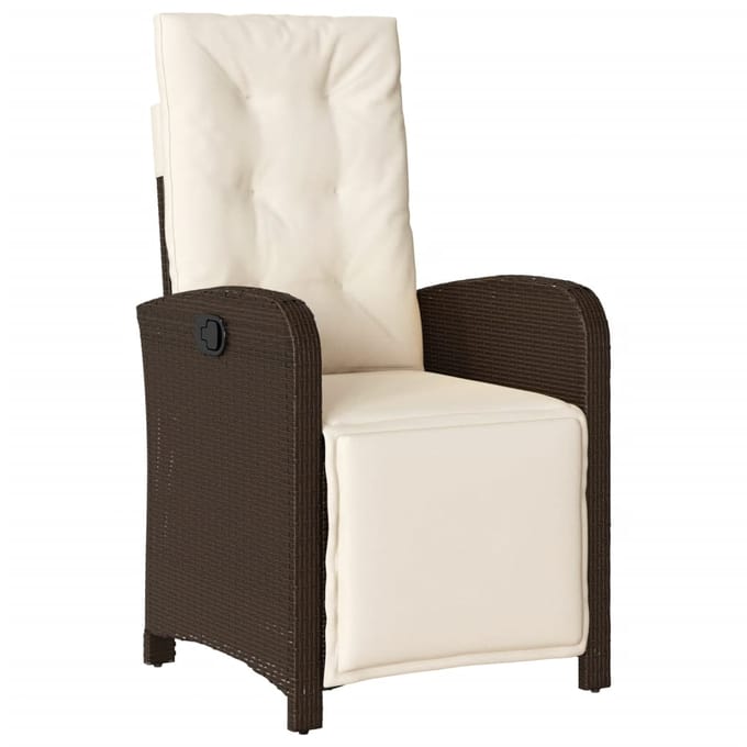 vidaXL - 5-delige - Tuinset - met - kussens - poly - rattan - bruin