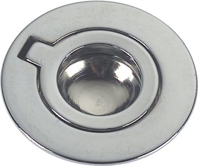 Luikring rond met veer - Messing Chroom - 53mm - Blinde montage