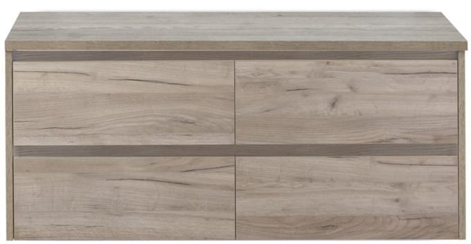 Dante Badmeubelset 120 cm - 4 Laden Craft Oak - Wastafelbovenblad